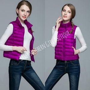 🆕⭐ Electric purple down puffer vest